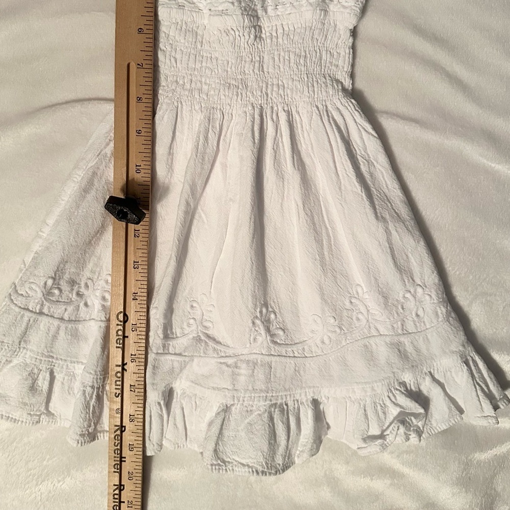 Cotton Natural White Dress Made Peru NWT Kids Girls 2T Toddler Fir Flare V-neck - Picture 3 of 7